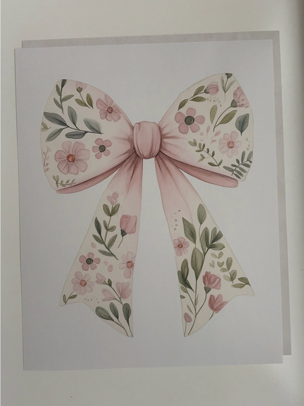Floral Pink Bow Wall Art Print - Home Accents